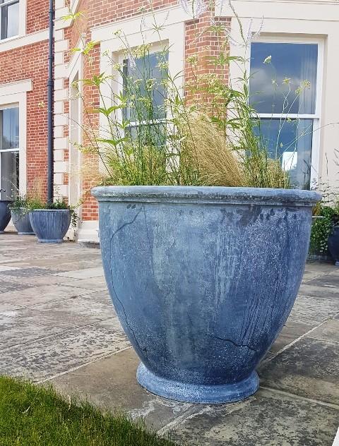large garden lead pot 